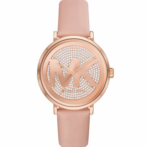 Michael Kors Addyson MK2957 Orologio da donna in oro rosa - Cinturino in pelle rosa