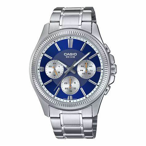 Orologio Casio MTP-1375D-2A1VDF Uomo in acciaio inossidabile - Quadrante blu