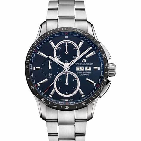 Maurice Lacroix Pontos S Chronograph PT6038-SSL22-430-1 – Blue Dial, Stainless Steel Bracelet