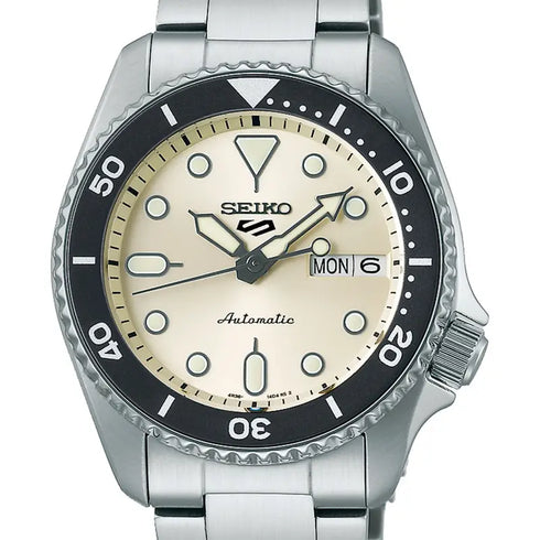 Seiko 5 Sports SRPK31K1 Men's Automatic Watch - 38mm Stainless Steel, Cream Dial