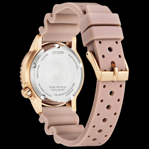Citizen Promaster EO2023-00A Women's 200M Diver Watch – Rose Gold, Eco-Drive, Pink Strap