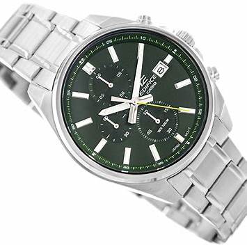 Casio Edifice EFV-610D-3CVUEF Men's Chronograph Watch – Green Dial, Stainless Steel Bracelet