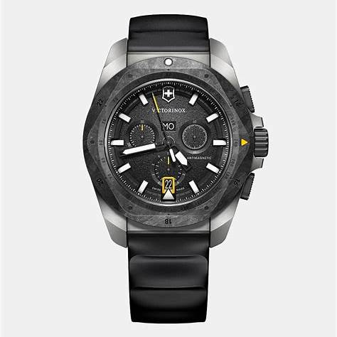 Victorinox I.N.O.X. Chrono Men's Watch V241988.1 – Black Dial, Wood Strap