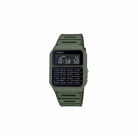 Casio CA-53WB-3BEF Unisex Digital Calculator Watch - Green Resin Strap