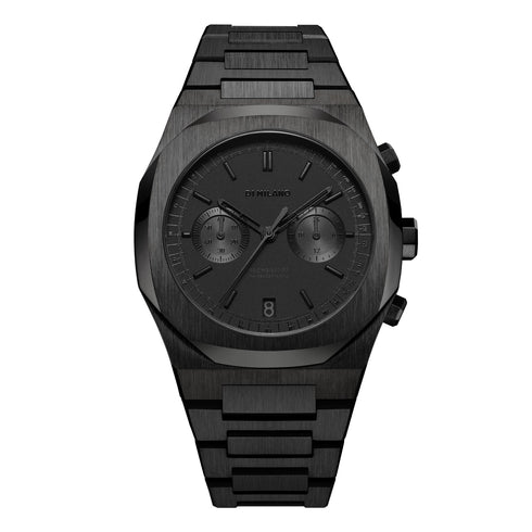 D1 Milano Project Shadow Cronografo D1-CHBJSH Orologio da uomo - Acciaio inossidabile nero, 41,5 mm