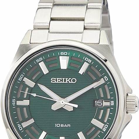 Seiko SUR503P1 Reloj Analógico de Cuarzo para Hombre - Esfera Verde, Brazalete de Acero Inoxidable