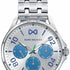 Mark Maddox HM7111-05 Orologio multifunzione da uomo - Bracciale in acciaio, quadrante argento e blu