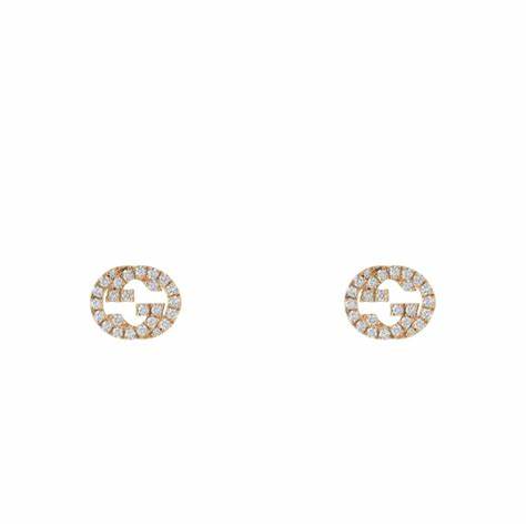 Gucci Interlocking G 18k Weißgold Diamant Ohrstecker YBD729408001