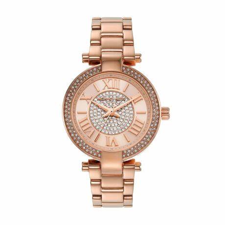 Michael Kors Laney MK4705 Women's Watch - Rose Gold-Tone, Crystal-Embellished Bezel