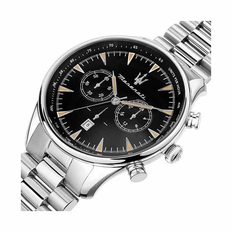 Orologio da uomo Maserati Tradizione Chronograph R8873646004 - Acciaio inossidabile, quadrante nero