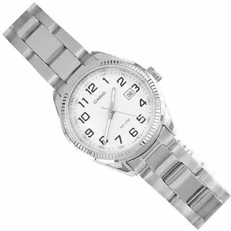 : Casio LTP-1302D-7BVDF Women's Analog Watch - Stainless Steel Band, White Dial