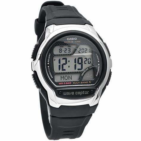 Casio WV-58R-1A Wave Ceptor Digital Watch - Black Dial, Resin Band