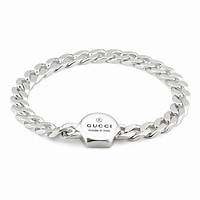 Gucci Trademark Sterling Silver Large Link Bracelet - 18 cm