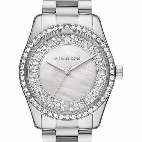 Michael Kors Lexington MK7445 Women's Watch - Silver-Tone, Crystal-Embellished Bezel