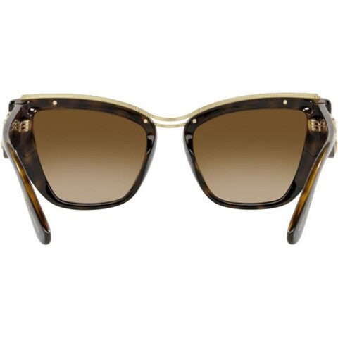 Dolce & Gabbana DG6144 502/13 Women's Cat-Eye Sunglasses - Havana Frame, Brown Gradient Lenses