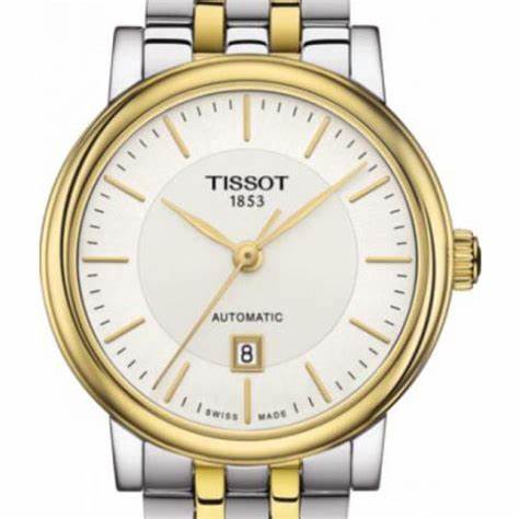 Orologio da donna automatico Tissot Carson Premium - Quadrante argento, bracciale in acciaio inossidabile bicolore