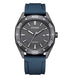 Citizen BM7638-02H Eco-Drive Men's Watch - Grey Dial, Blue Silicone Strap