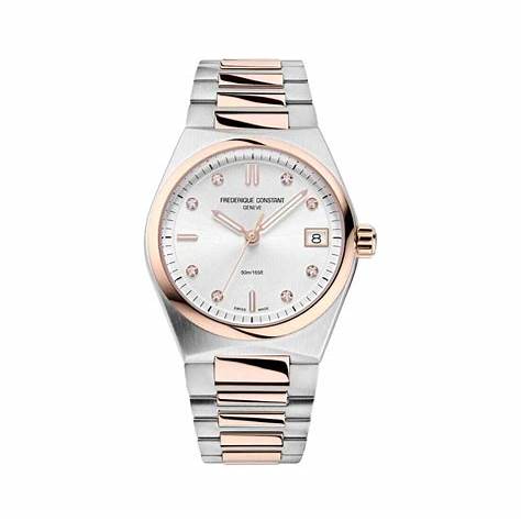 Frederique Constant Highlife Donna Quarzo FC-240VD2NH2B Orologio - Acciaio inossidabile bicolore, quadrante con diamanti incastonati