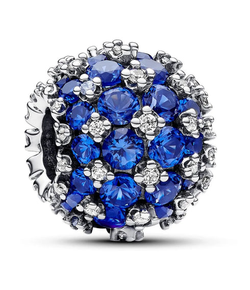 Pandora 792630C02 Charm scintillante Pavé rotondo blu - Argento 925 con pietre blu e chiare