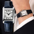 Frederique Constant Classics Carrée Ladies FC-200MC16 - Acciaio inossidabile, cinturino in pelle blu