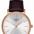 Tissot Everytime Gent Men's Watch - Silver Dial, Rose Gold PVD Case, Brown Leather Strap