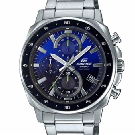 Casio Edifice EFV-600D-2AVUEF Men's Chronograph Watch – Blue Gradient Dial, Stainless Steel Bracelet