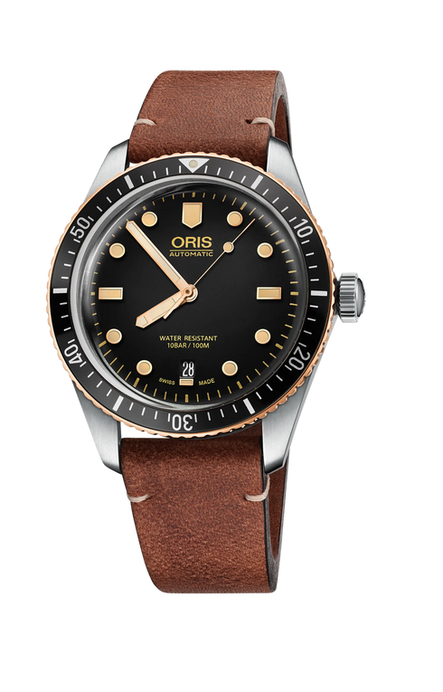 Oris Divers Sixty-Five 01 733 7707 4354 - 40mm Acero/Bronce Esfera Marrón