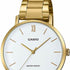 Casio LTP-VT01G-7BUDF Damen Goldfarbene Analog-Uhr – Weißes Zifferblatt