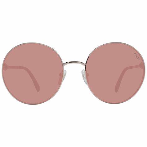 Emilio Pucci EP0187 5628S Unisex Round Sunglasses – Gold Frame, Pink Lenses