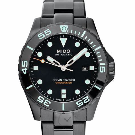 Mido Ocean Star 600 Cronometro M026.608.33.051.00 Orologio automatico da uomo - Quadrante nero, bracciale in acciaio inossidabile rivestito di DLC nero