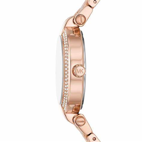 Michael Kors Laney MK4705 Women's Watch - Rose Gold-Tone, Crystal-Embellished Bezel