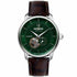 Zeppelin 8166-4 LZ120 Bodensee Orologio automatico da uomo - Quadrante verde, design a cuore aperto, cinturino in pelle marrone