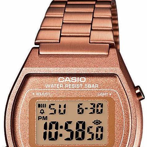 Casio B640WC-5AEF Unisex Digital Watch - Rose Gold Stainless Steel Band