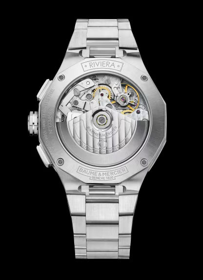 Baume & Mercier Riviera 10826 Chronograph – 41 mm Blue Wave Dial, Steel Strap