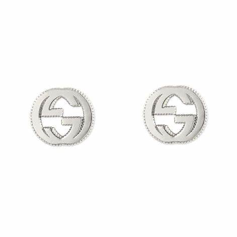 Gucci YBD479227001 925 Sterling Silver Interlocking G Stud Earrings