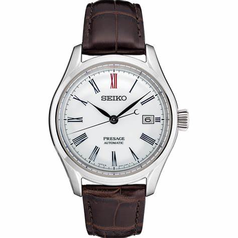 Seiko Presage SPB095J1 Men's Automatic Watch - Arita Porcelain Dial, Stainless Steel Case, Crocodile Leather Strap