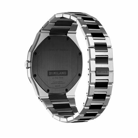 D1 MILANOD1 Milano Ultra Thin Ash D1 - UTBU06 Unisex Watch - Silver and Light Gunmetal Stainless Steel, 38mmWATCHESEcecile