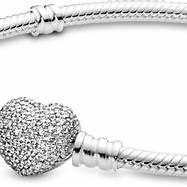 PANDORAPandora 590727CZ - 19 Sparkling Heart Clasp Bracelet – Sterling Silver, 19cmBIJOUXEcecile