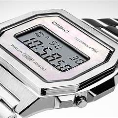 Casio Vintage A1000D-7EF Unisex Watch - Silver Dial, Stainless Steel Bracelet