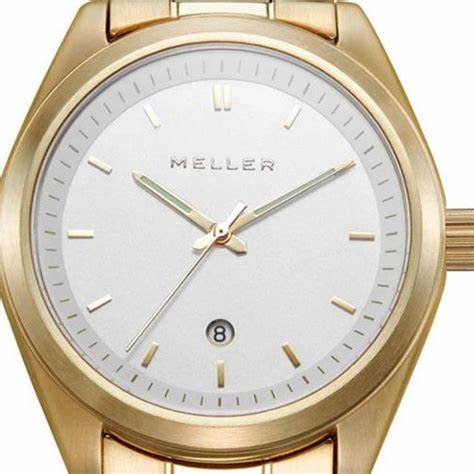 Meller Maya Gold W9OB-3.3GOLD Unisex Watch - White Dial, Gold Stainless Steel Bracelet