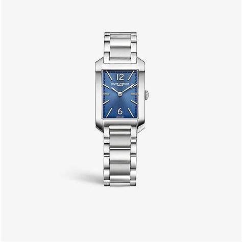 Baume & Mercier Hampton MOA10476 Reloj de cuarzo para mujer - Esfera azul, brazalete de acero