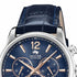 aguar J968/2 Men's Chronograph Watch - Blue Dial, Blue Leather Strap