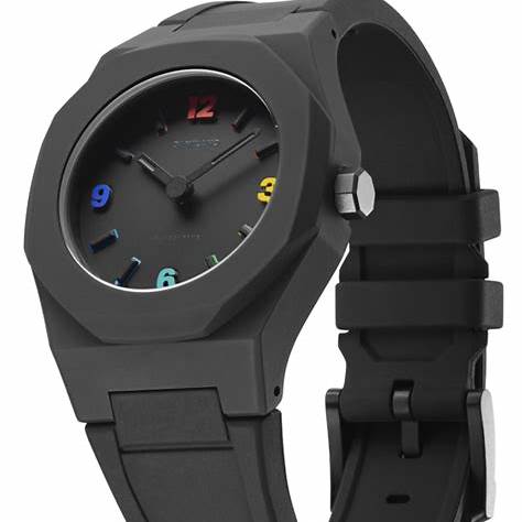 D1 Milano Nano Rainbow D1-NCRJ03 Orologio da donna - Policarbonato nero, 32mm