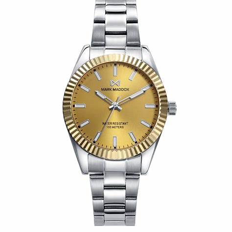 Mark Maddox MM1000-27 Women's Quartz Watch - Stainless Steel with Yellow Dial