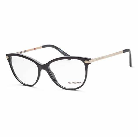 Burberry BE 2280 3001 54 Occhiali da vista da donna - Montatura rettangolare in plastica nera