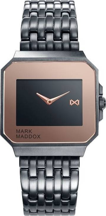 Mark Maddox HM7113-50 Orologio analogico unisex - Bracciale in acciaio inossidabile bicolore, quadrante nero