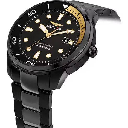Sector Oversize R3253102027 Men's Watch - Black Steel, 46mm, Date Display