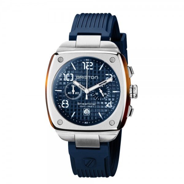 BRISTONBriston Streamliner Urban 22142.S.T.15.RNB – 42mm Chronograph, Navy Dial, Rubber StrapWATCHESEcecile