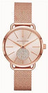 Michael Kors MK3845 Women's Portia Rose Gold-Tone Watch with Crystal Accent