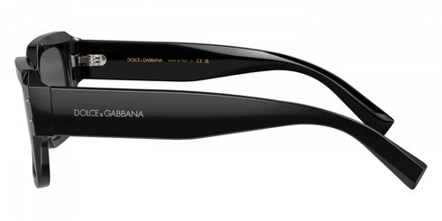 Dolce & Gabbana DG4460 501/87 56 Men's Square Sunglasses - Black Acetate Frame, Dark Grey Lenses